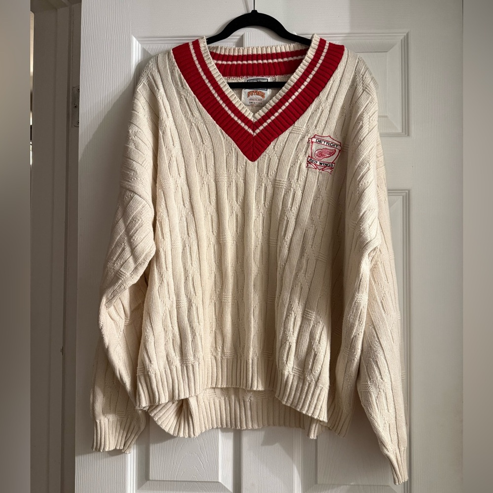 RARE Vintage NHL Nutmeg Mills Detroit Red Wings Sweater Size XL
